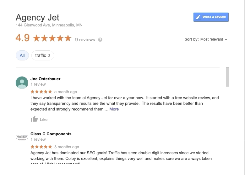 Reviews | Agency Jet