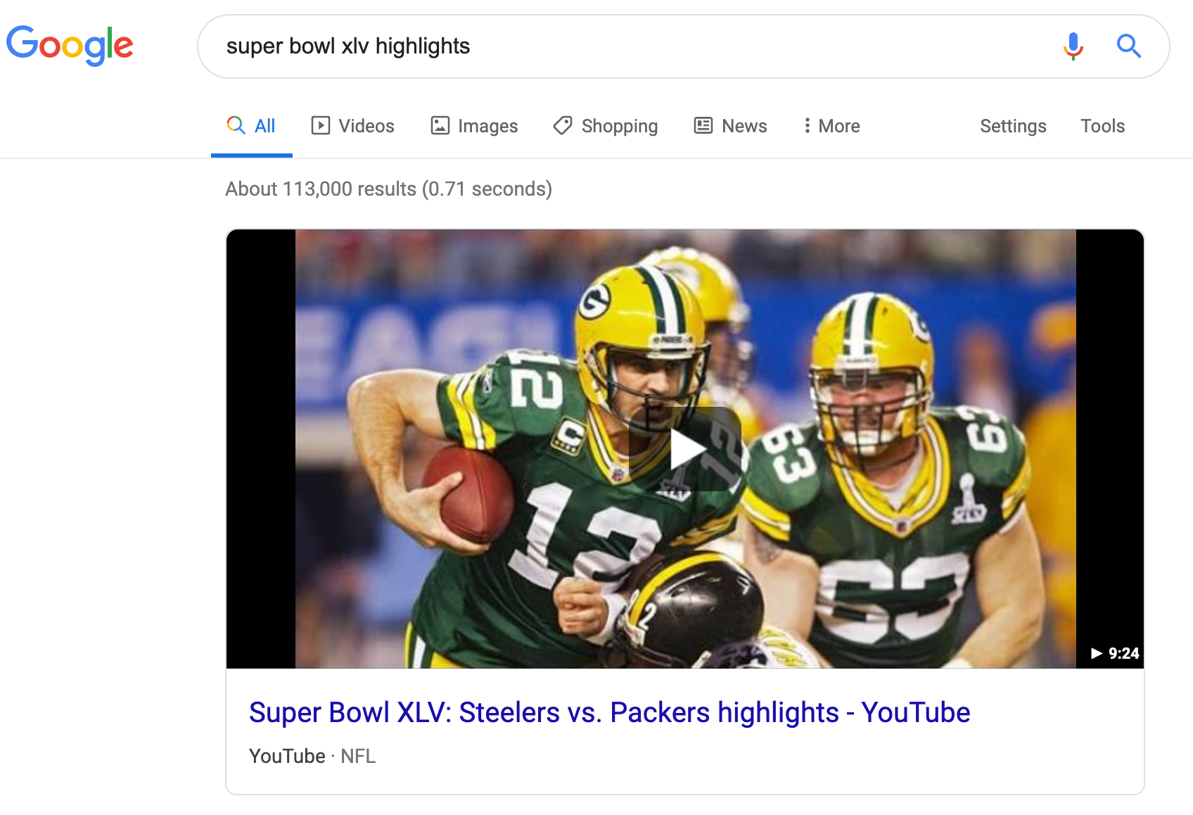 super bowl xlv highlights - Google Search